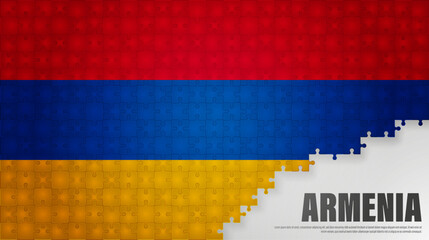 Armenia jigsaw flag background.