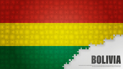 Bolivia jigsaw flag background.