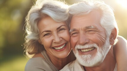 a loving senior couple who are happy.Generative AI