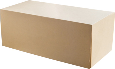 Mockup brown cardboard box isolated on white background