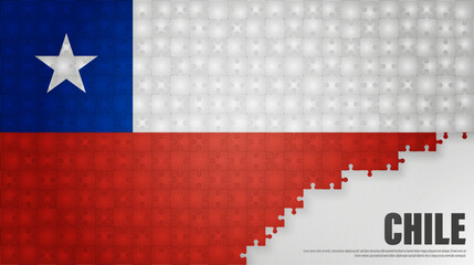 Chile jigsaw flag background.