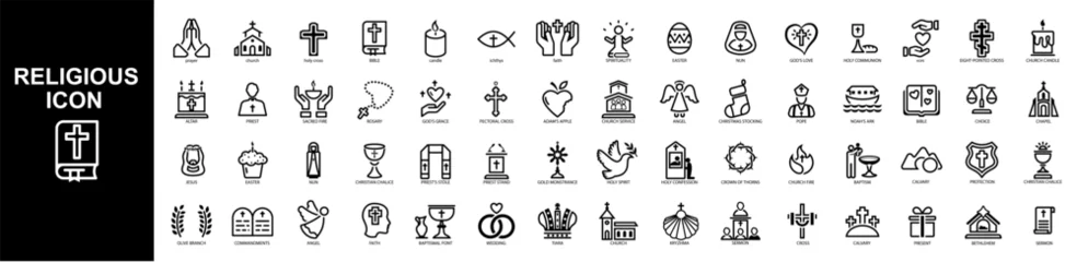 Fotobehang Religious icons. Christian vector set icon © 4zevar