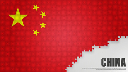 China jigsaw flag background.