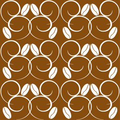 Vector pattern, coffee beans background.