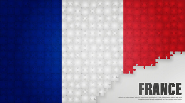 France jigsaw flag background.