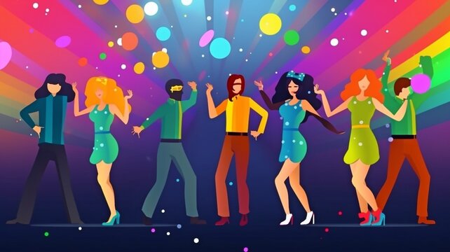 Party fun and disco fun.Generative AI