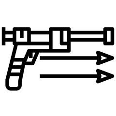 gun line icon,linear,outline,graphic,illustration