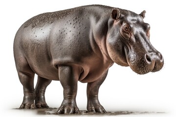 Naklejka premium Hippopotamus. Generative AI.