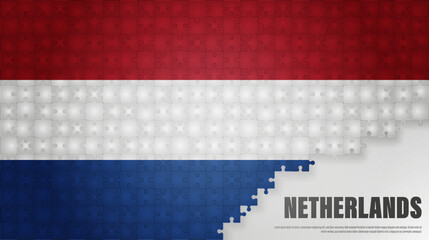 Netherlands jigsaw flag background.