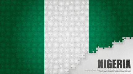 Nigeria jigsaw flag background.