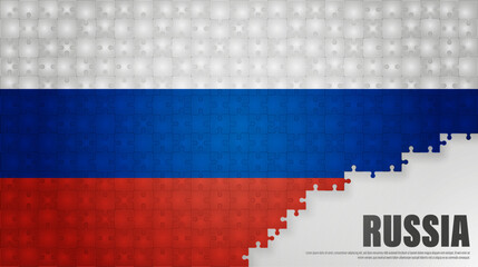 Russia jigsaw flag background.