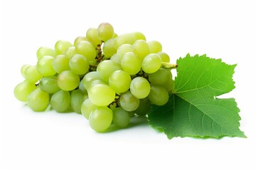 Fototapeta premium Bunch of green grapes isolated on white background. Clipping path
