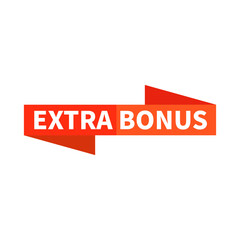 Extra Bonus In Orange Duo Color And Rectangle Ribbon Shape For Advertising
