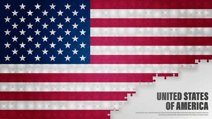Usa jigsaw flag background.