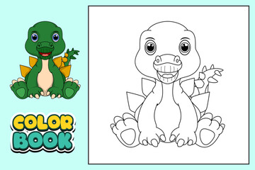 coloring book for kids stegosaur