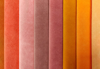 Abstract background of samples of a test palette of fabrics