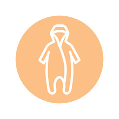 Baby overall color line icon. Isolated vector element.