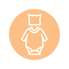 Baby apparel color line icon. Isolated vector element.