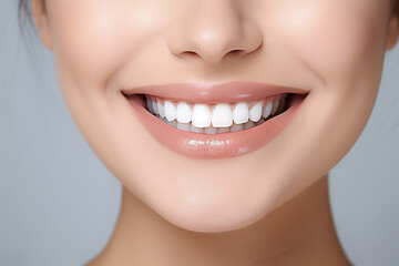 Fototapeta premium a beautiful smile with white teeth for Advertising Generative AI