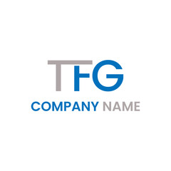 Fototapeta premium GFT, TFG Alphabets Letters Logo Monogram .Initial letter TFG, overlapping movement swoosh horizon logo company design inspiration in blue and dark blue color vector.