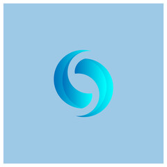 Fototapeta na wymiar O letter Reverse icon vector Vector illustration can be used for web and mobile graphic design, logo.Letter O or C globally connected blue color modern technological logo