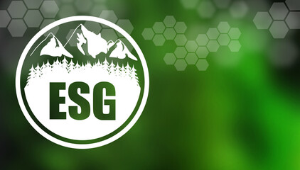 Grüner Hintergrund - ESG - Umwelt-, Sozial- und Unternehmensführung