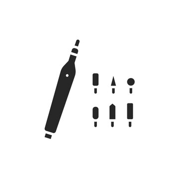 black soldering iron and tips clip art preview