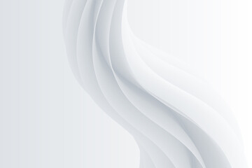 3d white and gray fluid gradient wave for website, banner, presentation. Abstract gradient background with liquid wavy shape. Vector illustration.