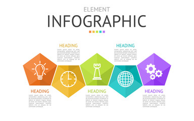 pentagon pyramid linear for infographic. used for process diagram, presentation, working flow, information layout, banner, chart, and graph. business concept with 5 options. data visualization.