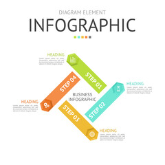 hexagon diamond propeller for infographic. used for process diagram, presentation, working flow, information layout, banner, chart, and graph. business concept with 4 options. data visualization.