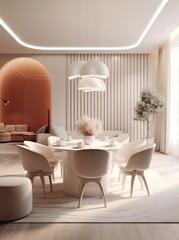 Fototapeta na wymiar Details of Luxurious furniture in Contemporary Living Room, 3D Render..