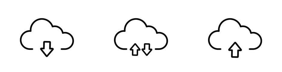 Cloud download icon. Upload download cloud. Save cloud icon