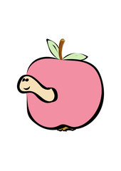 Apfel mit Wurm