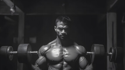 Fototapeta na wymiar Person lifting weights