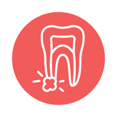 Tooth cyst line icon. Isolated vector element.