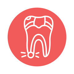 Pulpitis line icon. Isolated vector element.