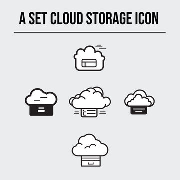 A set of cloud storage icon 