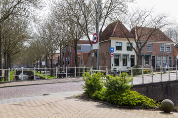 Cityscape of the picturesque town of Medemblik in North Holland.