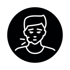 Toothache line icon. Isolated vector element.