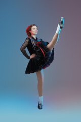 performing Irish dance
