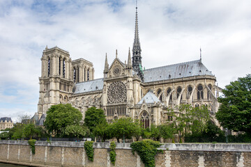 Fototapeta na wymiar Notre Dame de Paris Cathedral, Paris, May 2014