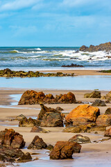 Deserted and rocky beach called Prainha located in the city of Serra Grande on the south coast of the state of Bahia, Brazil