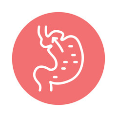 Hiatal hernia line icon. Isolated vector element.
