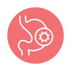 Intestinal flu line icon. Isolated vector element.