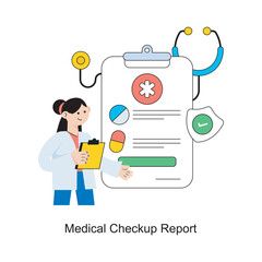 Medical Checkup Report Flat Style Design Vector illustration. Stock illustration