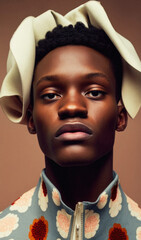 Stylish black man high end fashion portrait