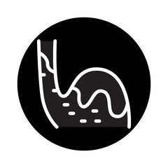 Gastroesophageal reflux disease line icon. Isolated vector element.