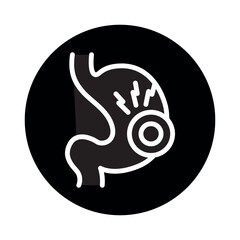 Stomach pain line icon. Isolated vector element.