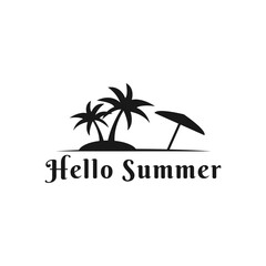 Obraz premium illustration vector graphic of hello summer logo, minimalist beach sun summer logo
