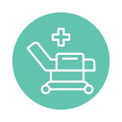 Fototapeta premium Hospital ward color line icon. Isolated vector element.